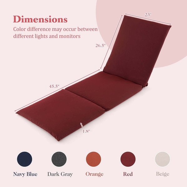 TriFold Lounger Pad Chaise Lounge Cushion w/ Hook and Loop Fasteners