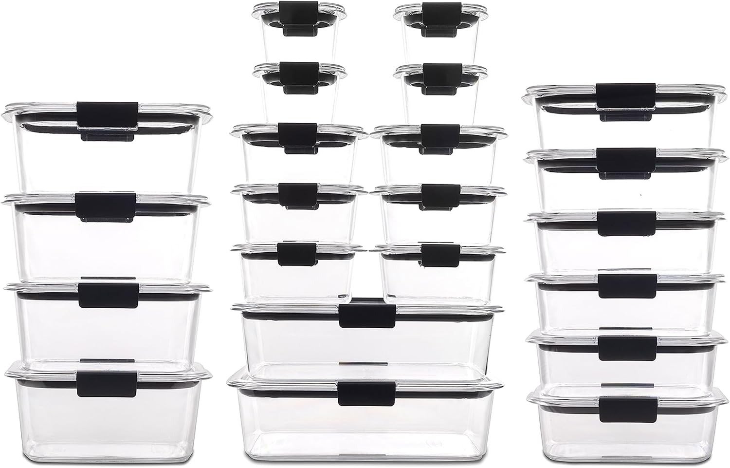 BPA Free 44-Piece Food Storage Containers Set Airtight Leak-Proof with Lids for Meal Prep Lunch and Leftovers