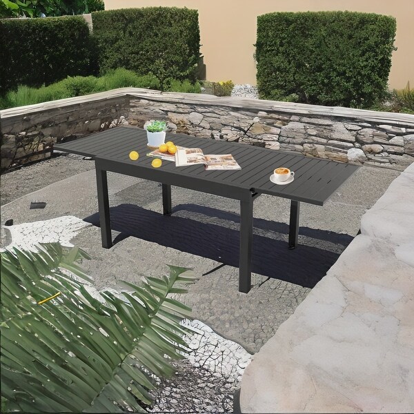 Aluminum Patio Extendable Dining Table,Adjustable Patio Dining Table