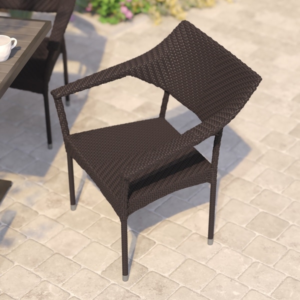 All Weather Commercial Grade PE Rattan Stacking Patio Chairs