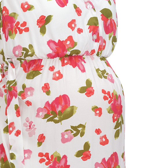 Gina Mama Damen Umstands-Maxikleid mit Blumen allover