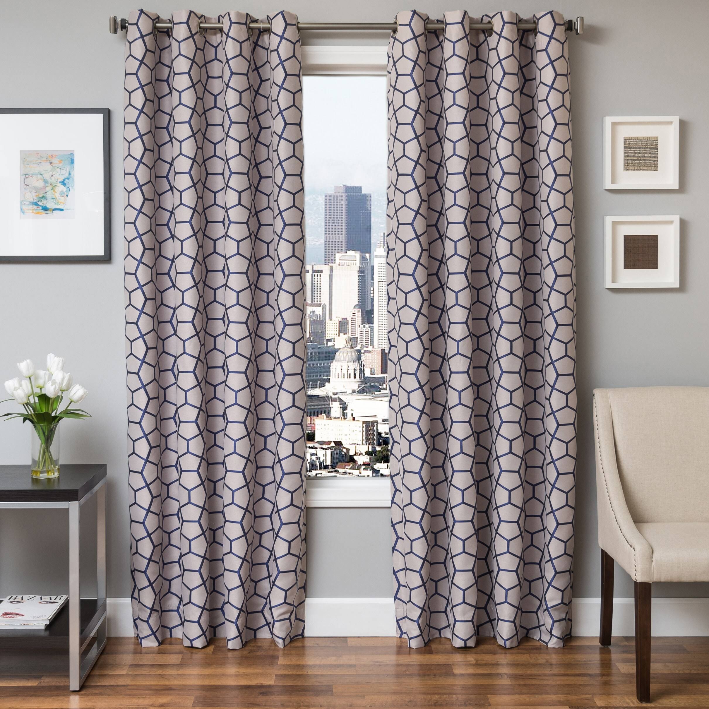 SOFTLINE Dighton Geometric Grommet Top PANEL, Size: 55 x 96, Orange