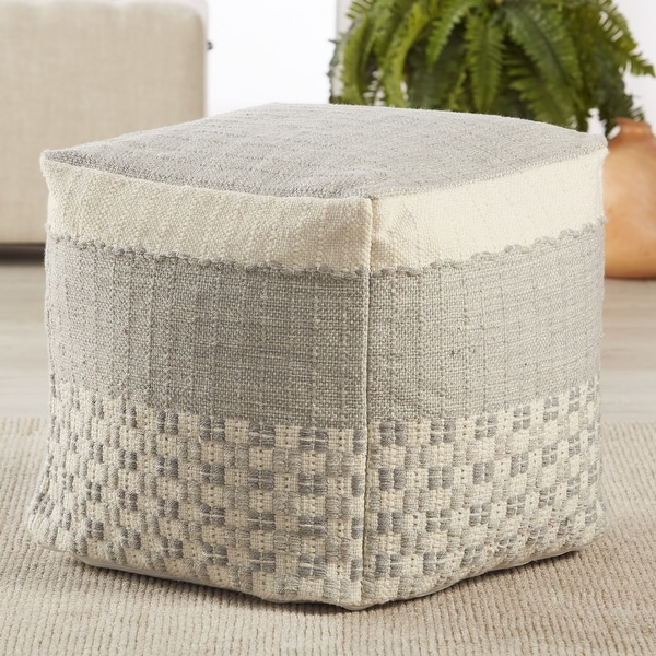 Sebastia Indoor/ Outdoor Geometric Pouf/ Floor Pillow