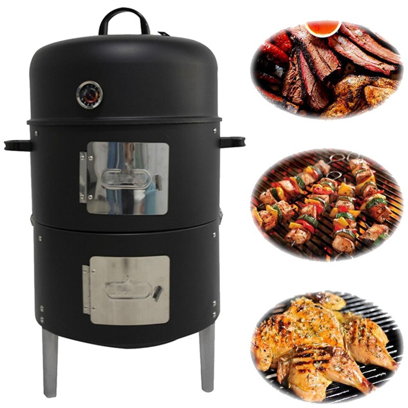 17 Inch Multi-Functional Smoker BBQ Grill