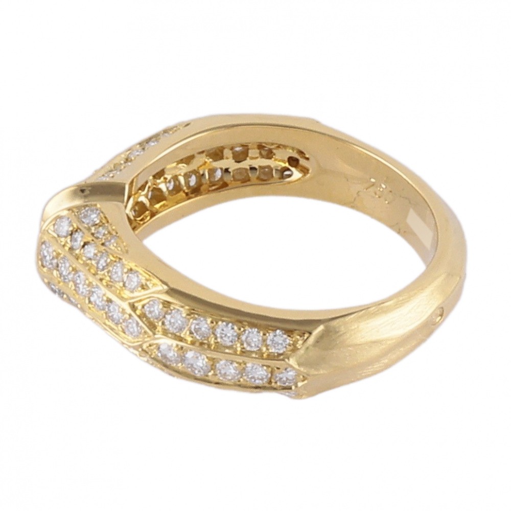 Cartier Bamboo Ring 18K Yellow Gold Diamond