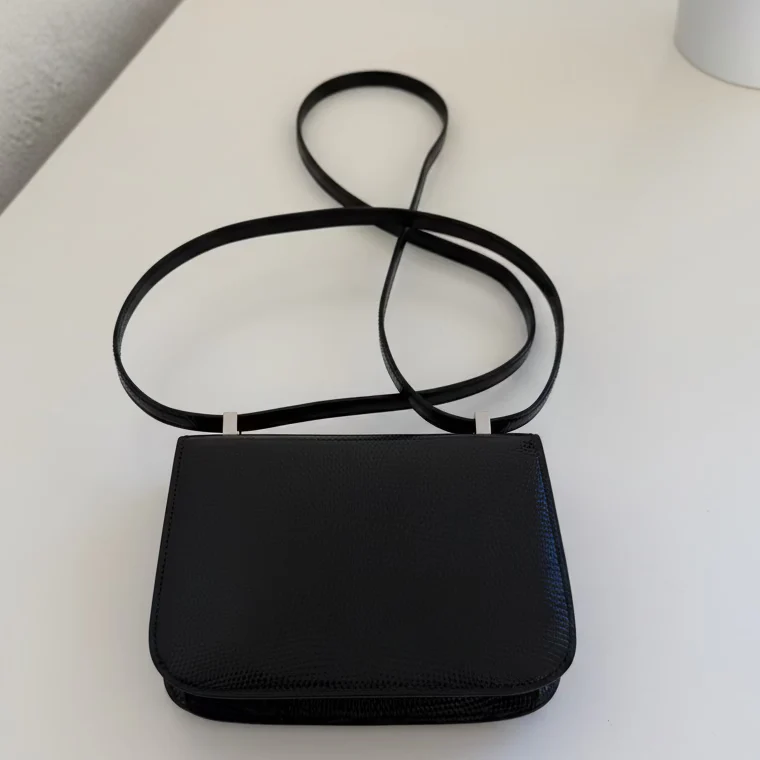 Hermès Constance Micro 14 Noir Lizard Gold Hardware
