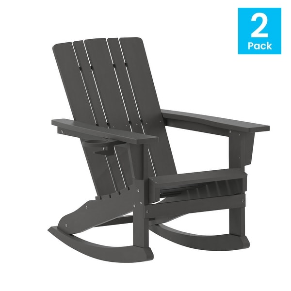 AllWeather Rocking Adirondack Chair with Swiveling Cupholder