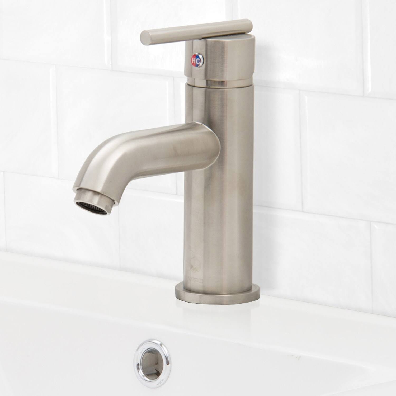 Vigo VG01038BN Setai Single Handle Bathroom Faucet, Brushed Nickel