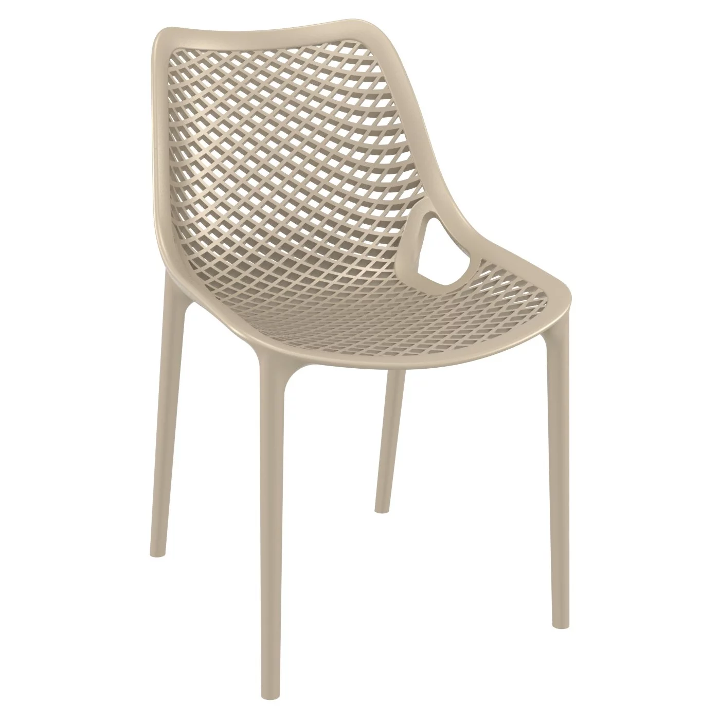 Siesta  Air Mix Square Dining Set with White Table & 4 Taupe Chairs