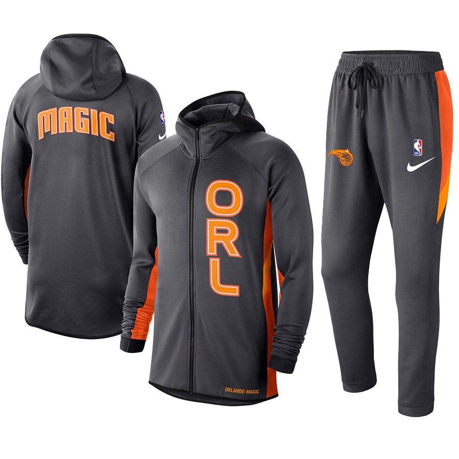 Men's Orlando Magic Black 2019/20 Showtime Full-Zip Therma Flex Performance Hoodie