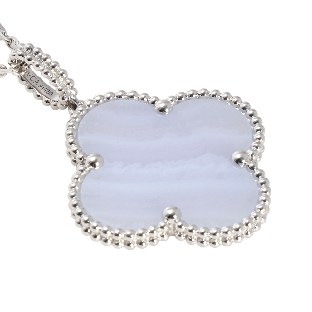 Van Cleef & Arpels Magic Alhambra Necklace 18K White Gold Chalcedony VCARP6L900
