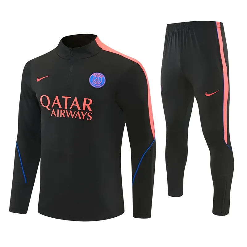 Paris Saint Germain PSG 26/27 Half Zipper Training Suit - Black