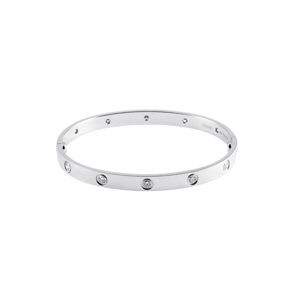 Cartier Love 10PD Bracelet 18K White Gold Diamond B6070400