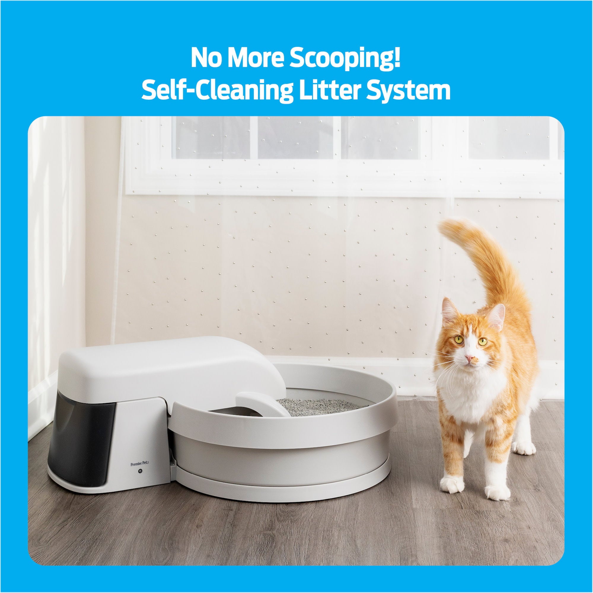 Premier Pet Auto-Clean Litter Box System: Self-Cleaning Litter System, No More Scooping, Auto-Cleans Every 30 Minutes, Superior Odor Control, Works with Any Clumping Clay Litter