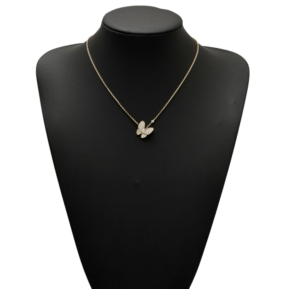 Van Cleef & Arpels Fauna de Papillon Necklace 18K Yellow Gold Diamond VCARP3DP00