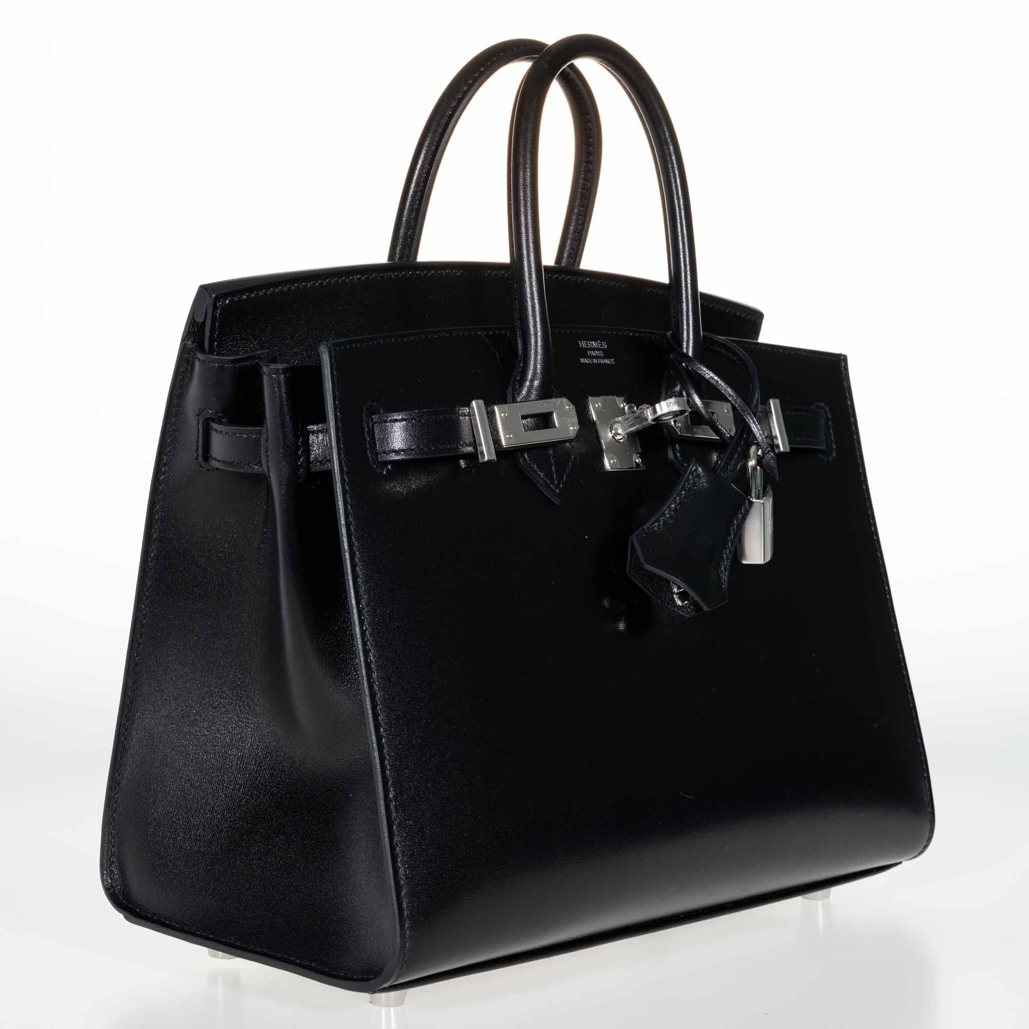 Hermès Birkin Sellier 25 Noir Box Calf Palladium Hardware