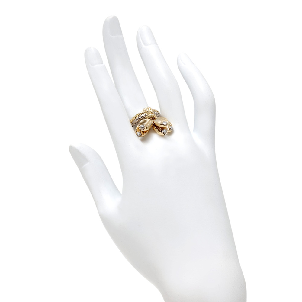 Cartier Grande Cafe Ring 18K White Gold & 18K Yellow Gold Diamond B4242200
