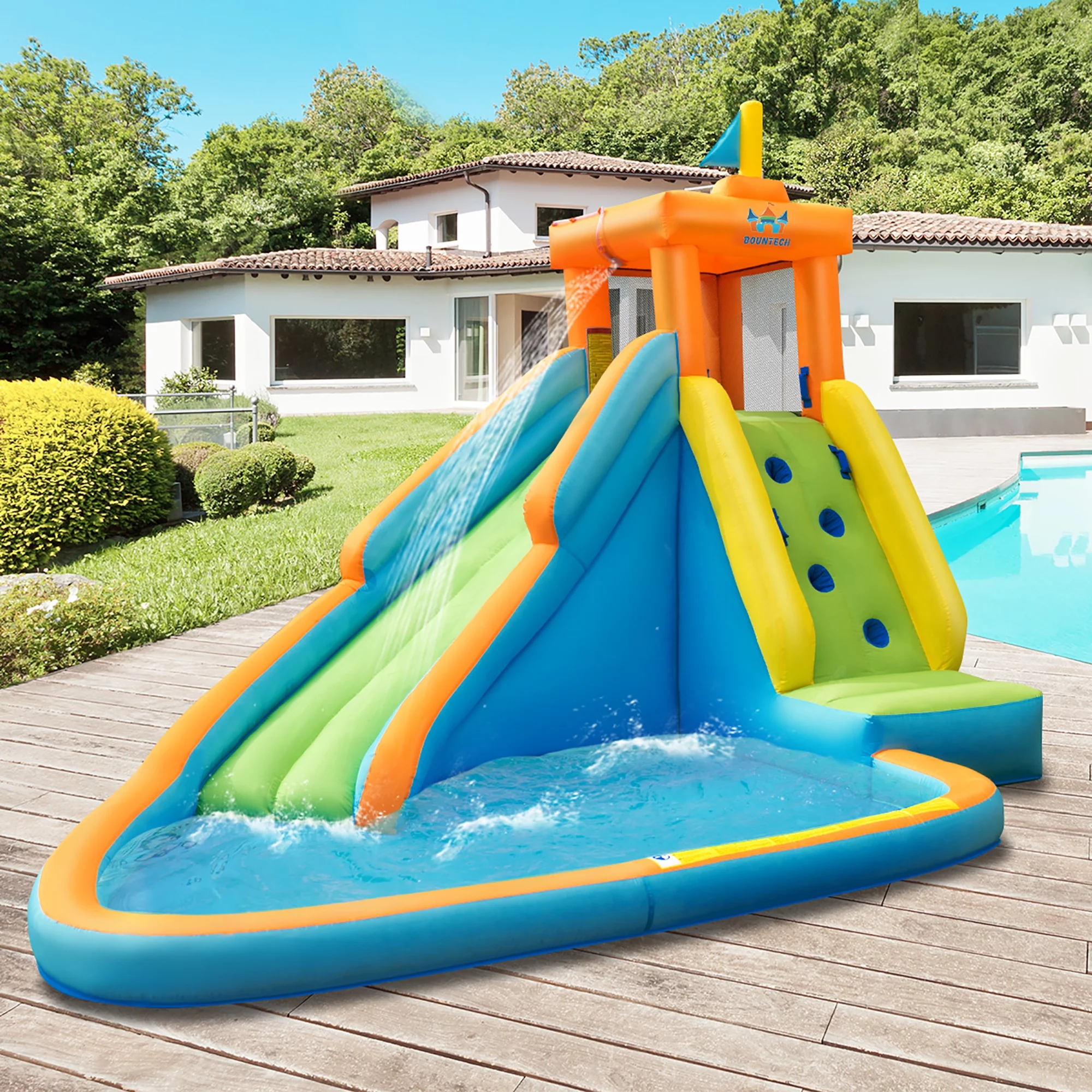 Costway  Kids Bounce House Castle Splash Water Pool Without Blower