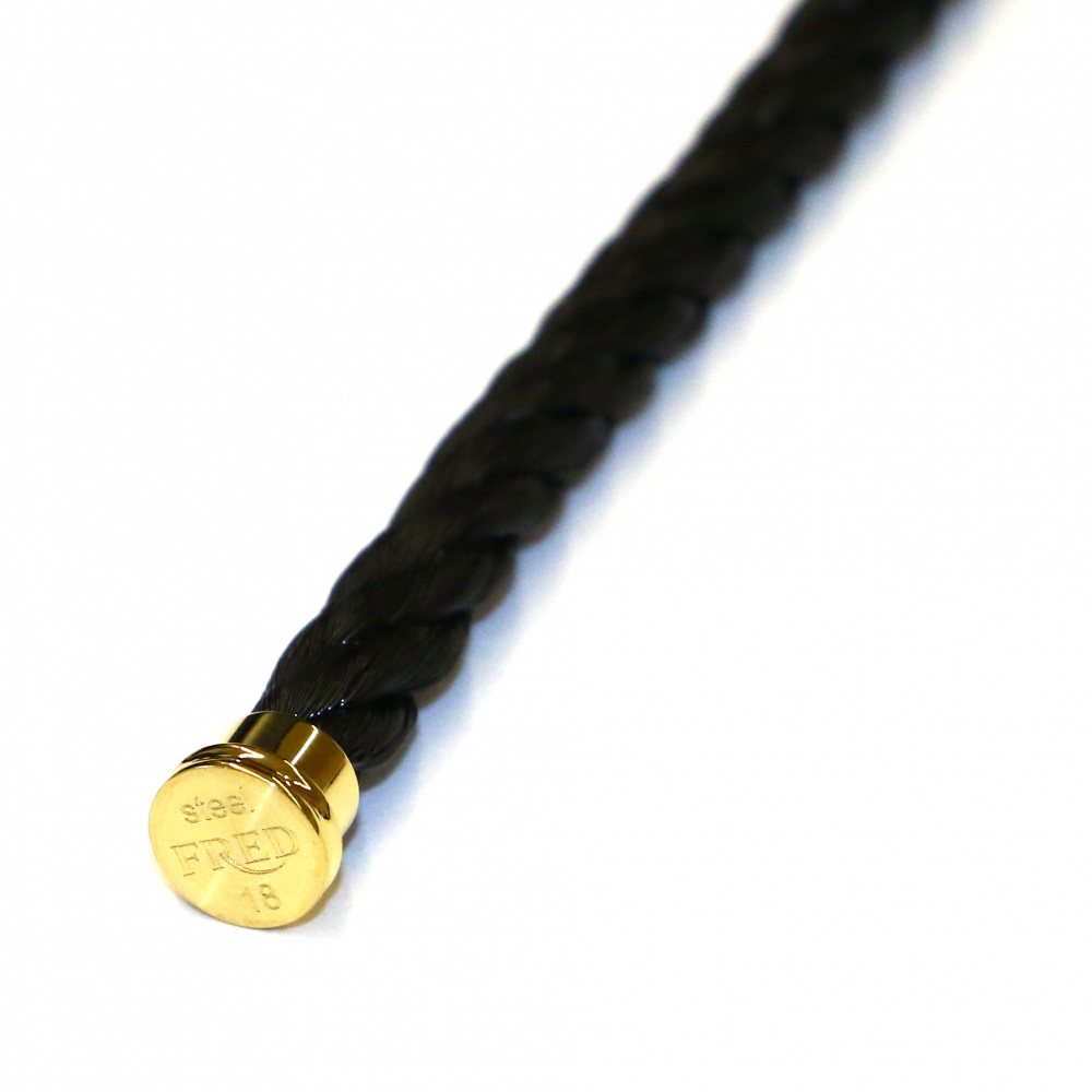 FRED Force 10 Lm Black 18 Jewelry Parts Mens Bracelet 18K Yellow Gold 6B0114