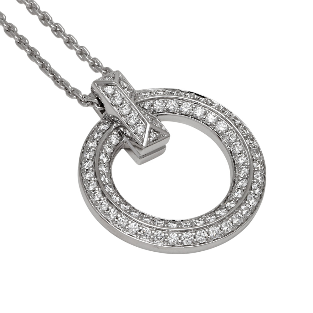 Tiffany & Co. Tiffany T One Circle Necklace 18K White Gold Diamond 68172268