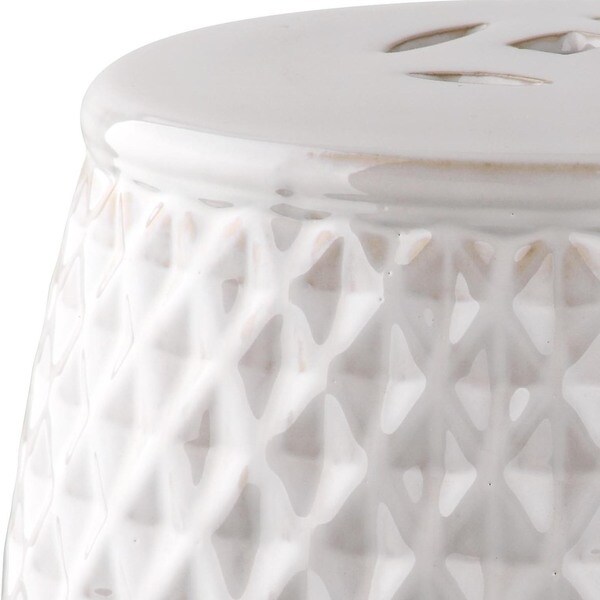 SAFAVIEH Kids Cream Harlequin Cream Petite Ceramic Decorative Garden Stool