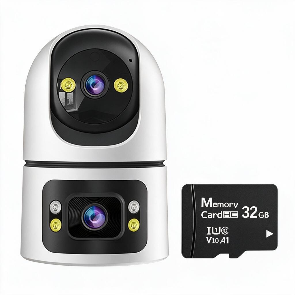 กล้องวงจรปิด WiFi ภายในบ้านแบบเลนส์คู่ ความคมชัดสูง พร้อมมุมมอง 360 องศา รองรับการพูดคุยสองทางผ่านระบบไร้สาย