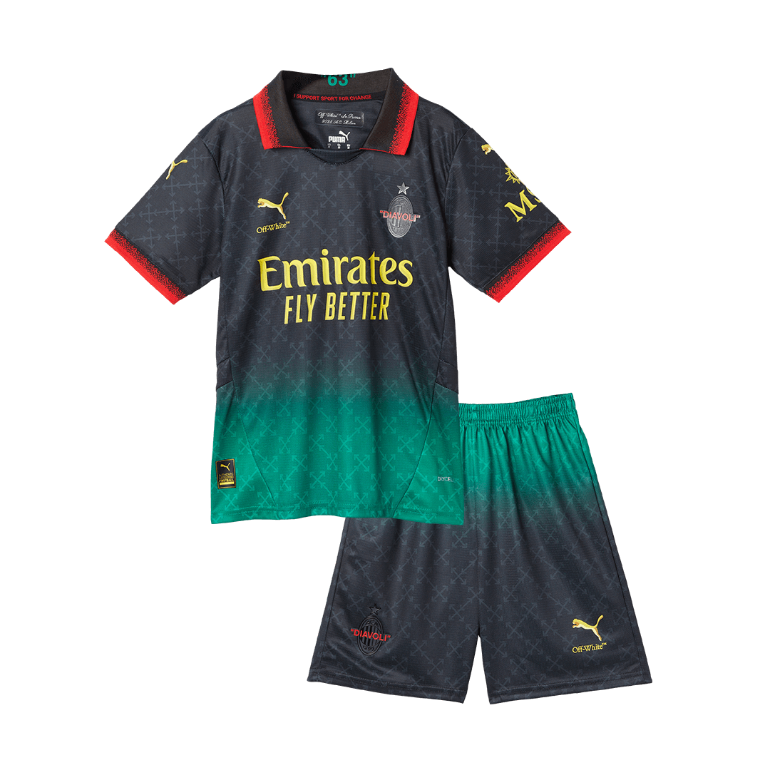 AC Milan Fourth Away Kids Soccer Jerseys Kit