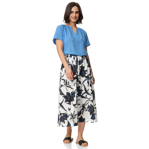 Gina Benotti Damen Leinen-Bluse mit Serafino-Ausschnitt