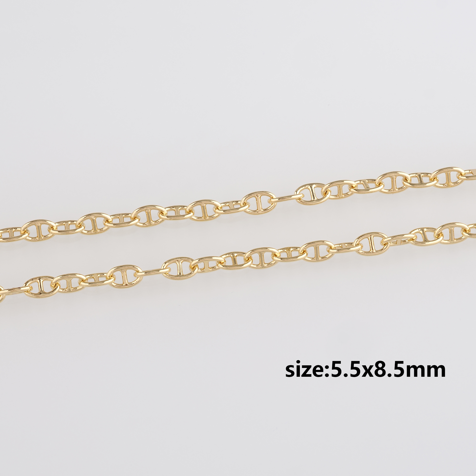 18K Gold Filled Mariner Anchor Chain Necklace,Dainty Thin Link Chain,Gold Mariner Chain Necklace for Women DIY Jewelry Making Supply