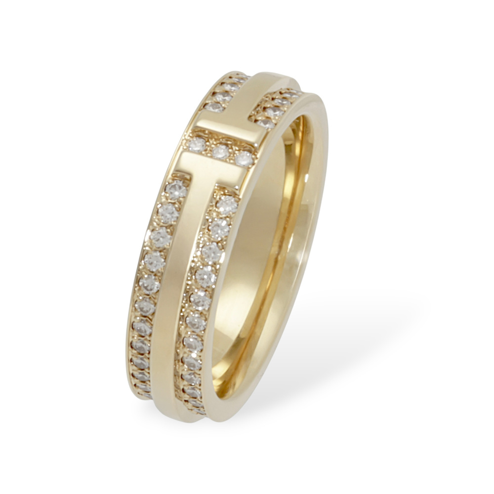 Tiffany & Co. Tiffany T Ring 18K Yellow Gold Diamond