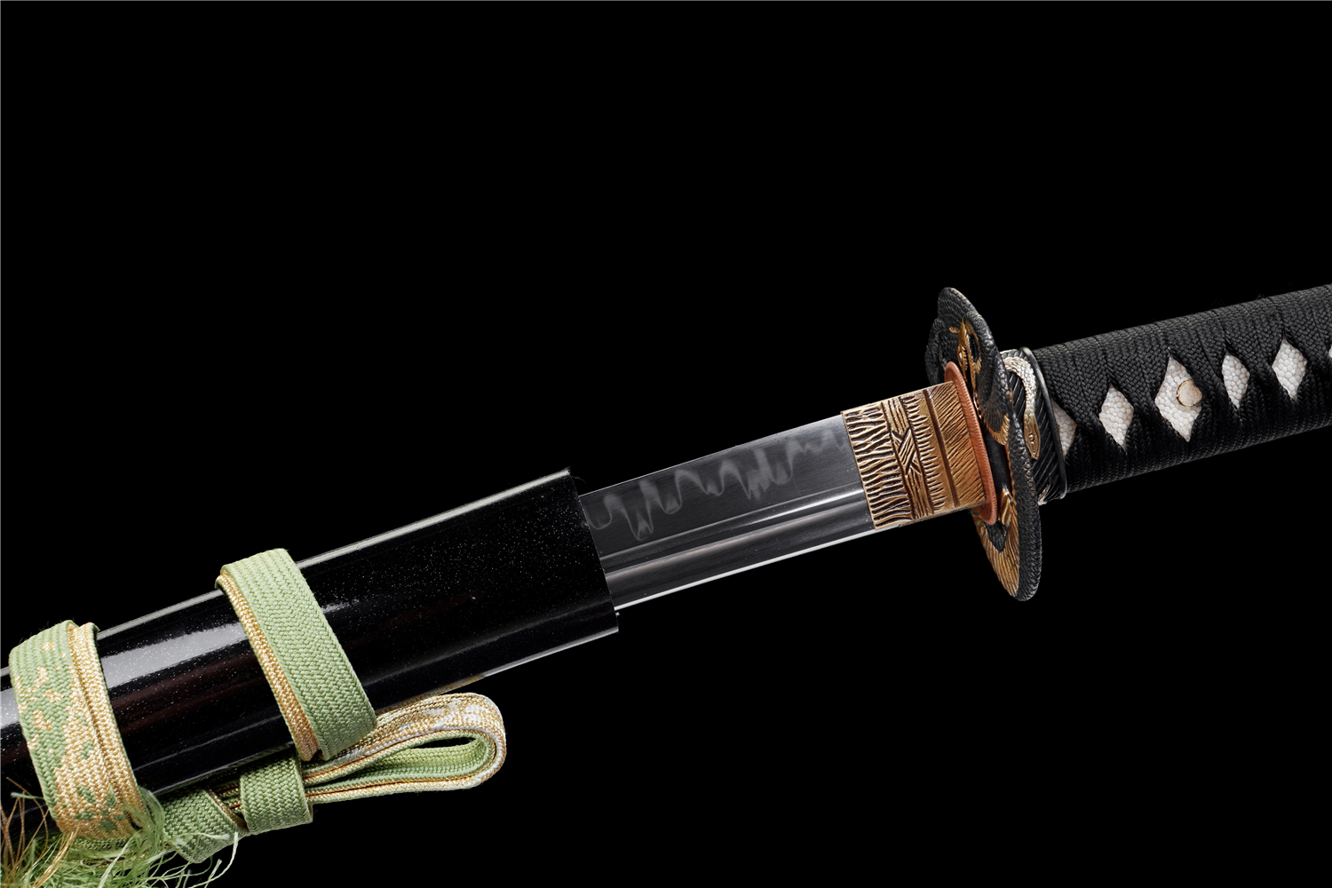 Hand-Forged T10 Carbon Steel Katana | Clay Tempered | Unokubi-Zukuri Blade | Snake Tsuba