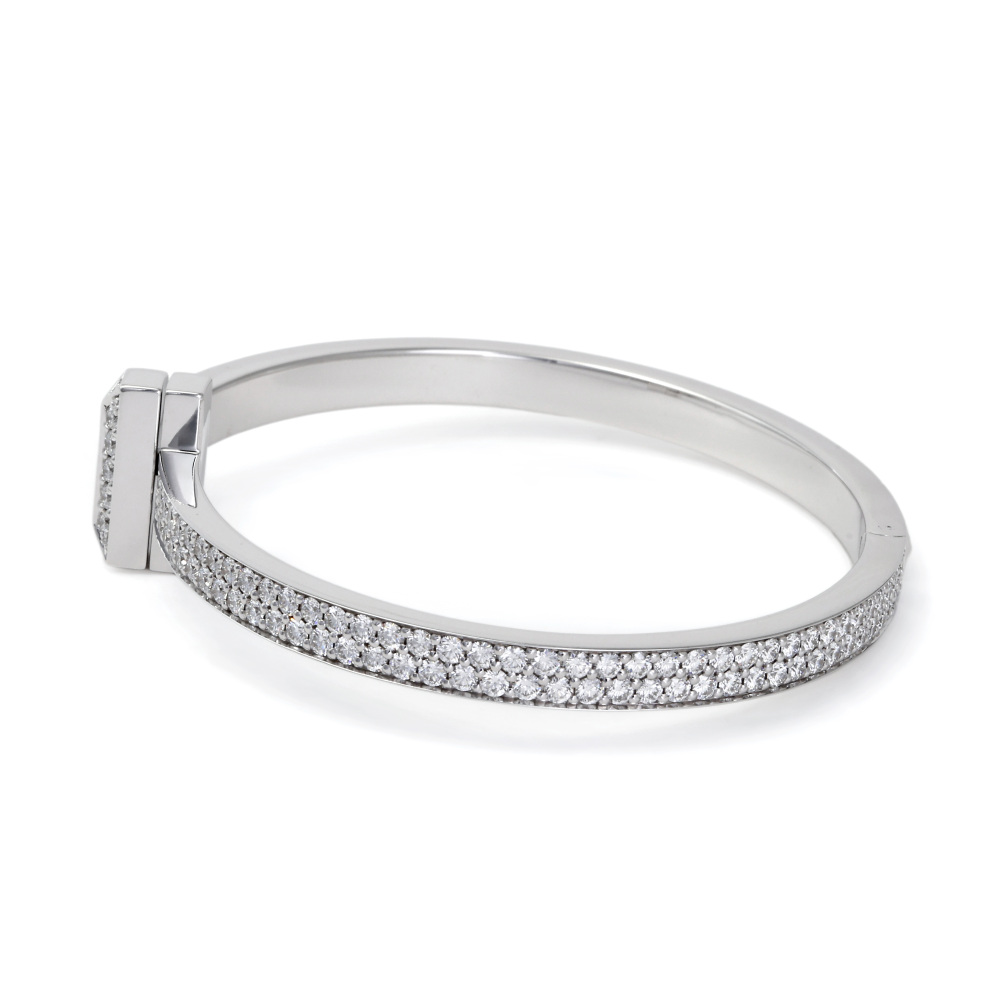 Tiffany & Co. Tiffany T One Wide L Bracelet 18K White Gold Diamond 68127408