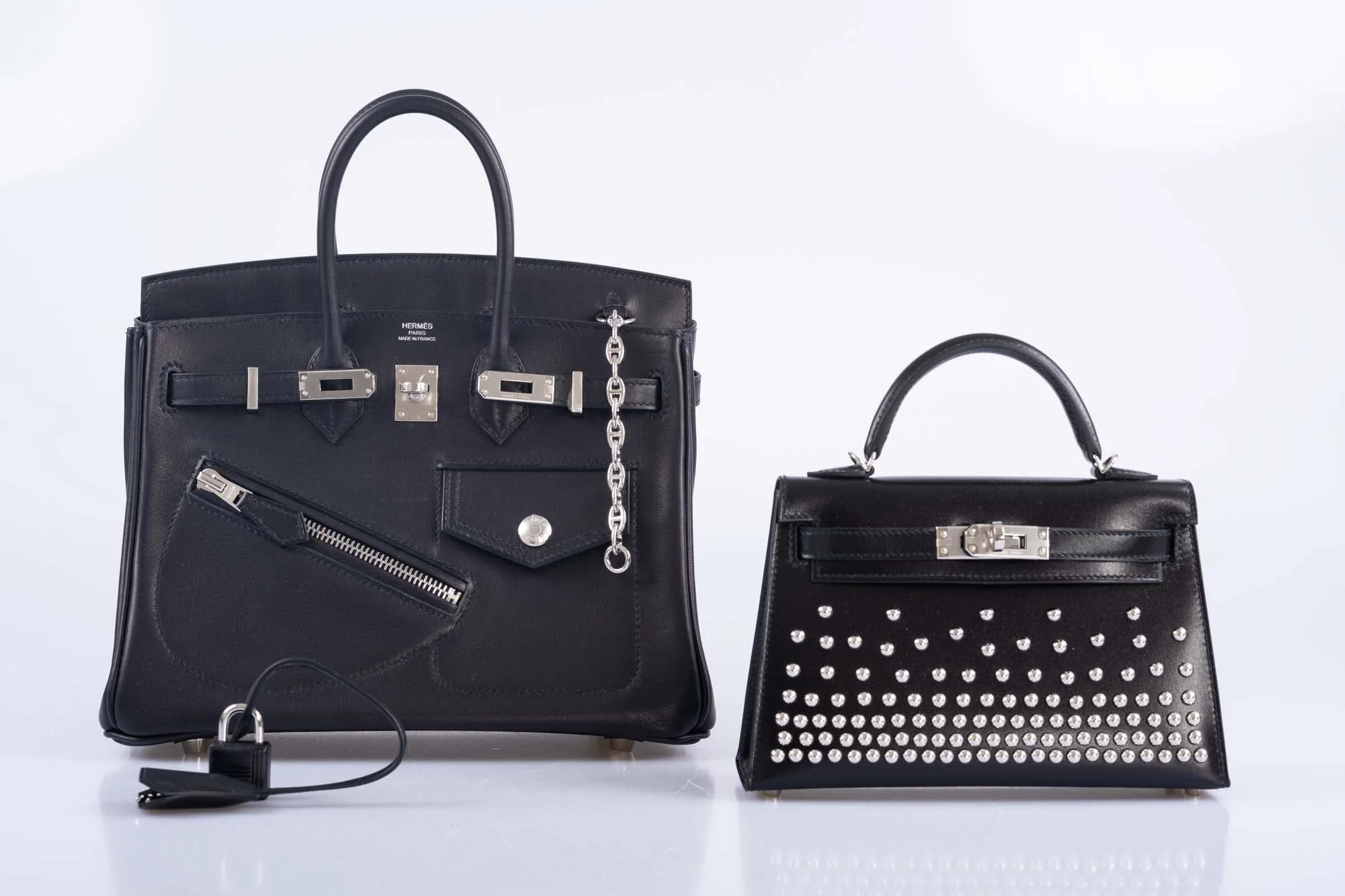 Hermès Birkin Rock 25 Noir Volupto Palladium Hardware
