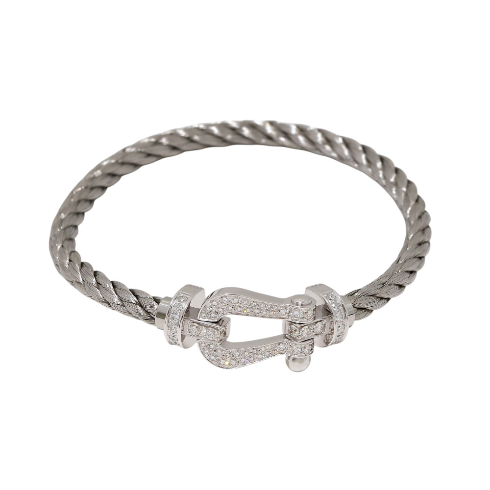 FRED Force 10 Lm Full Diamond Bracelet 18K White Gold 0B0050-6B0109