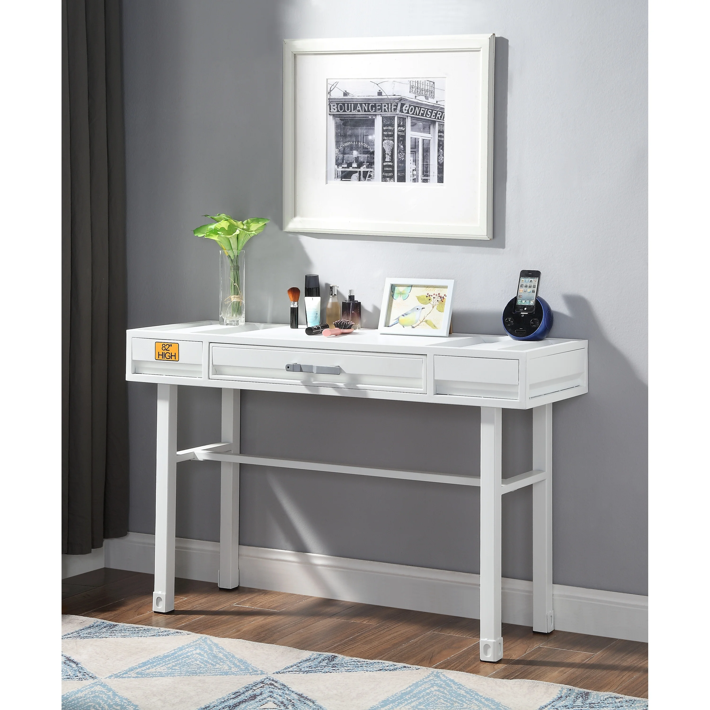 Kamloops Writing Desk with 1 Drawer Red