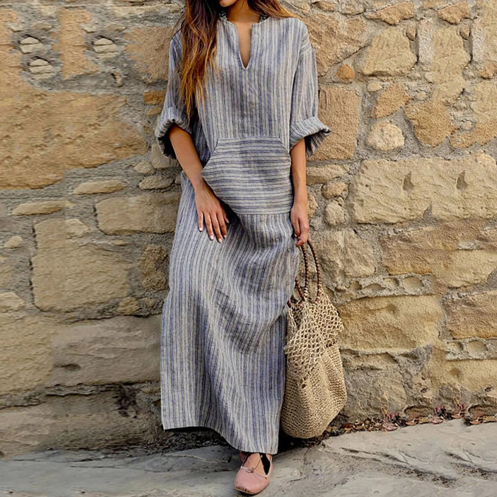 Linen-Like Maxi Dress | Casual Bohemian StyleClistos