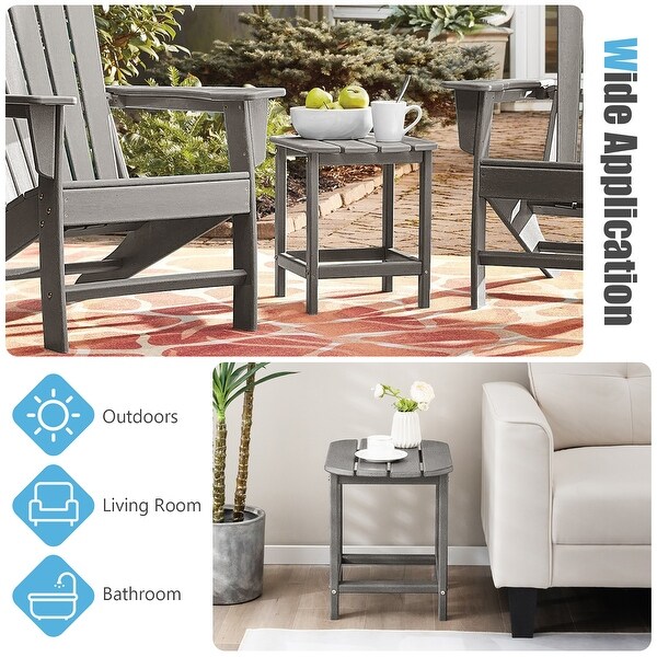 Costway 18'' Patio Adirondack Side Table Weather Resistant HDPE Garden