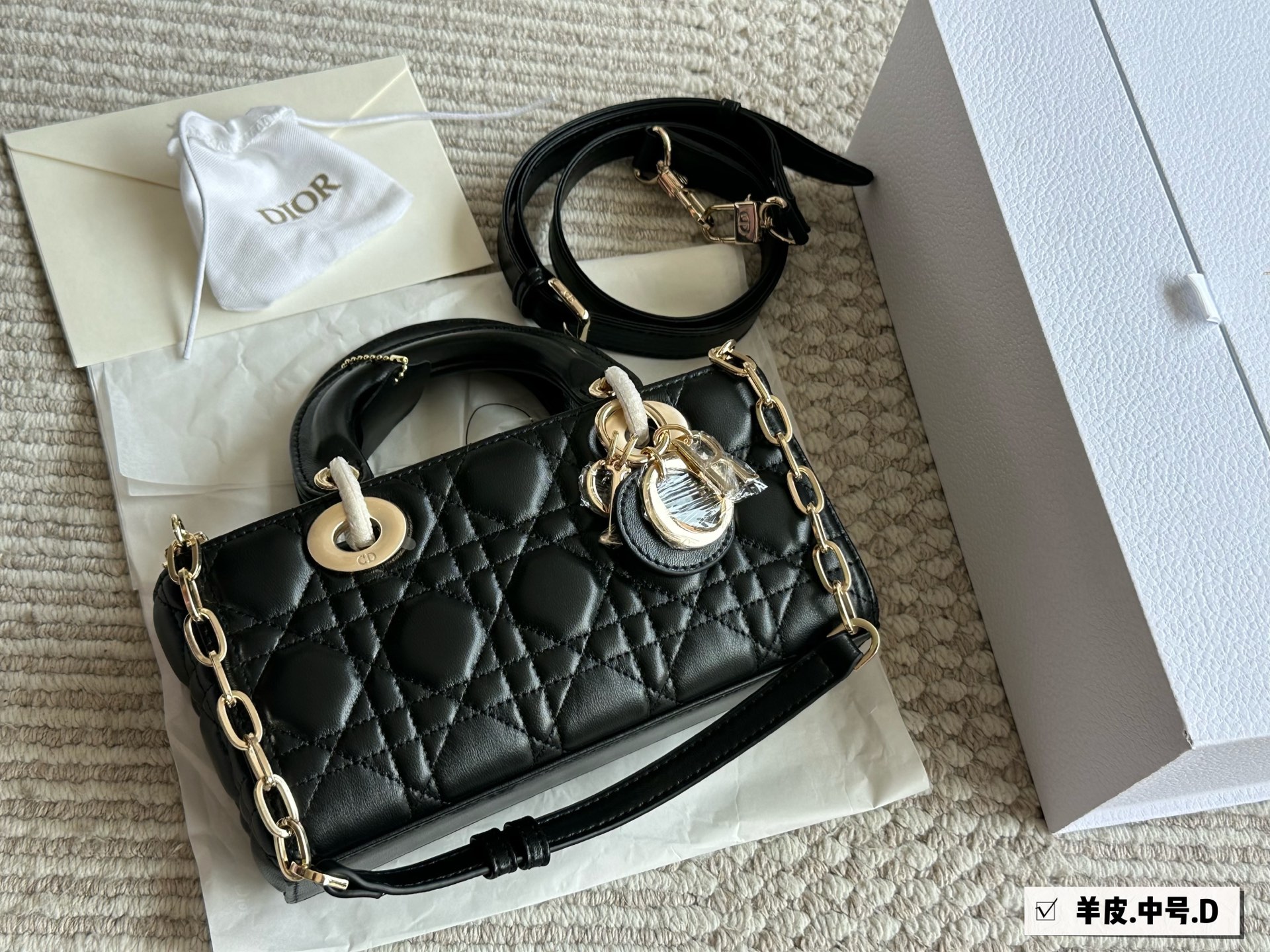 Dior lady new long diamond quilted handbag - cnluxepick