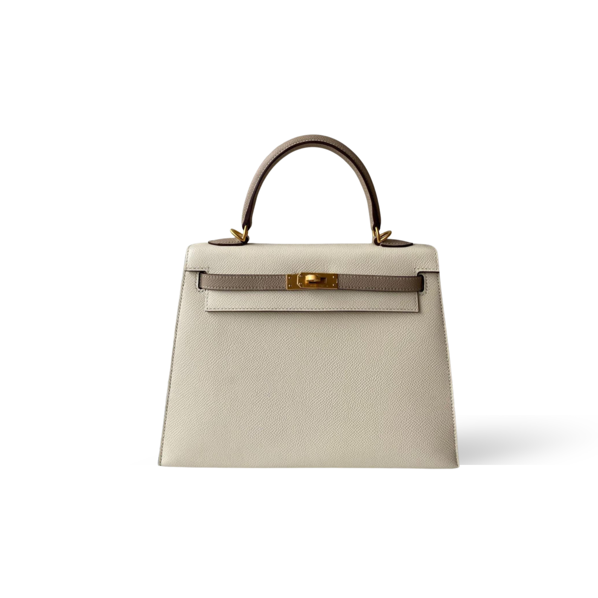 Hermes Kelly 25 Bag In Ivory Beige Epsom Leather For Women 25cm/10in