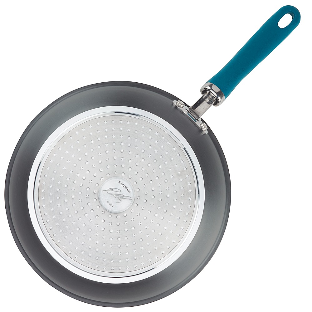 Rachael Ray - Create Delicious 11-Piece Cookware Set - Gray with Teal Handles