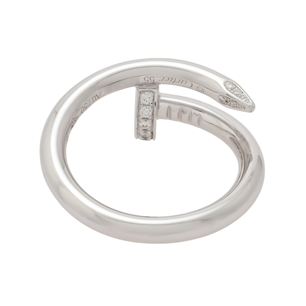 Cartier Juste un Clou Classic Model Diamond Ring 18K White Gold B4092700