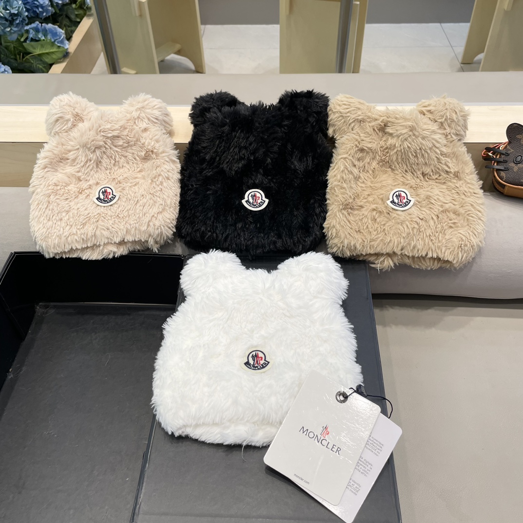 Moncler Little Bear Ears Plush Hat - cnluxepick