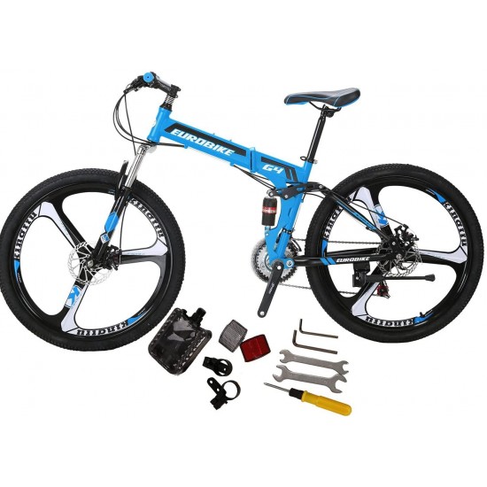 G4 Mountain Bike 26 Inches 3 Spoke Wheels Dual Suspension Folding Bike 21 Speed MTB