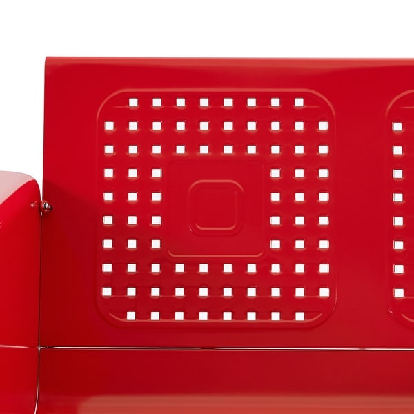 Crosley Bates Loveseat Glider in Red
