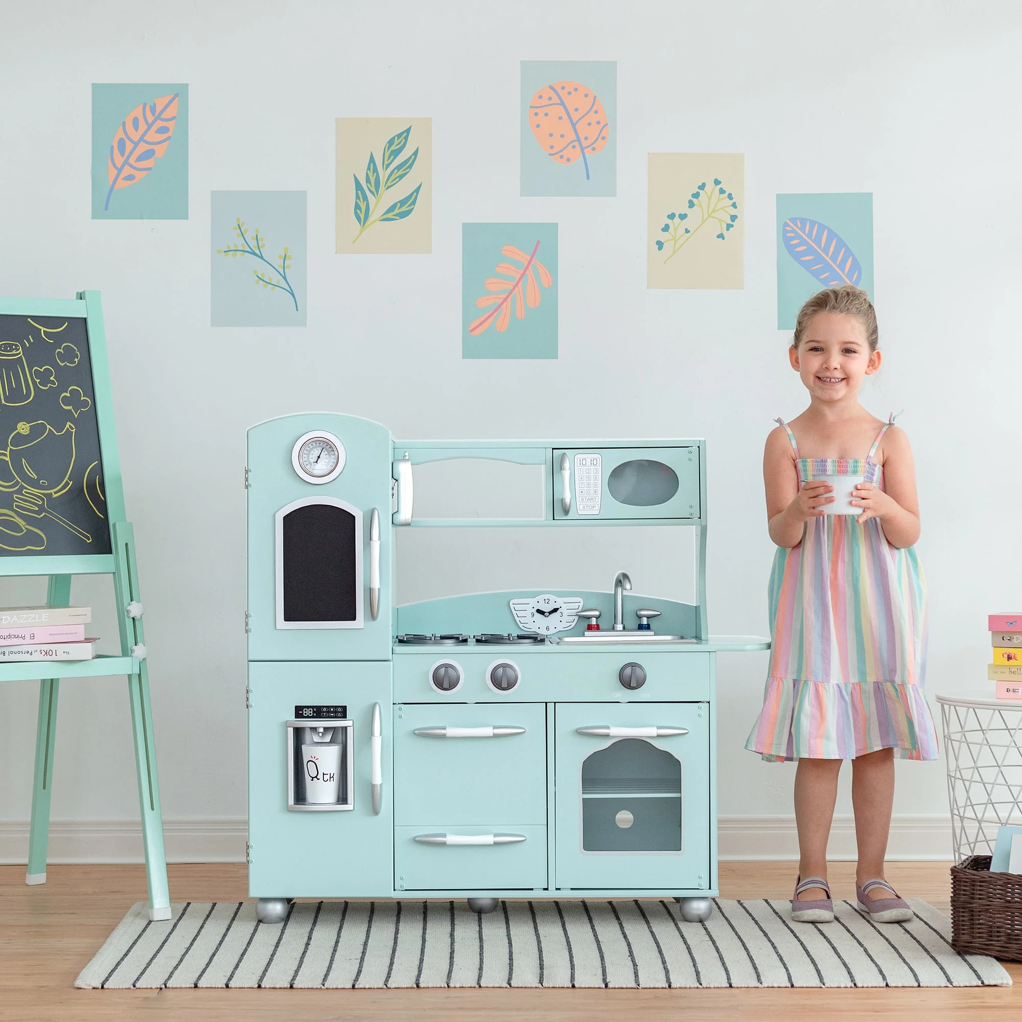 Teamson Kids Little Chef Westchester Retro Play Kitchen, Mint
