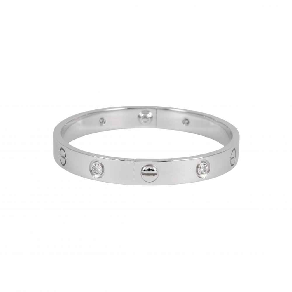 Cartier Love 6PD Bracelet 18K White Gold Diamond