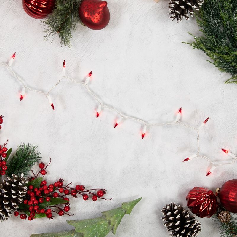 Northlight Mini Incandescent Christmas Lights - Red - 10' White Wire - 50ct