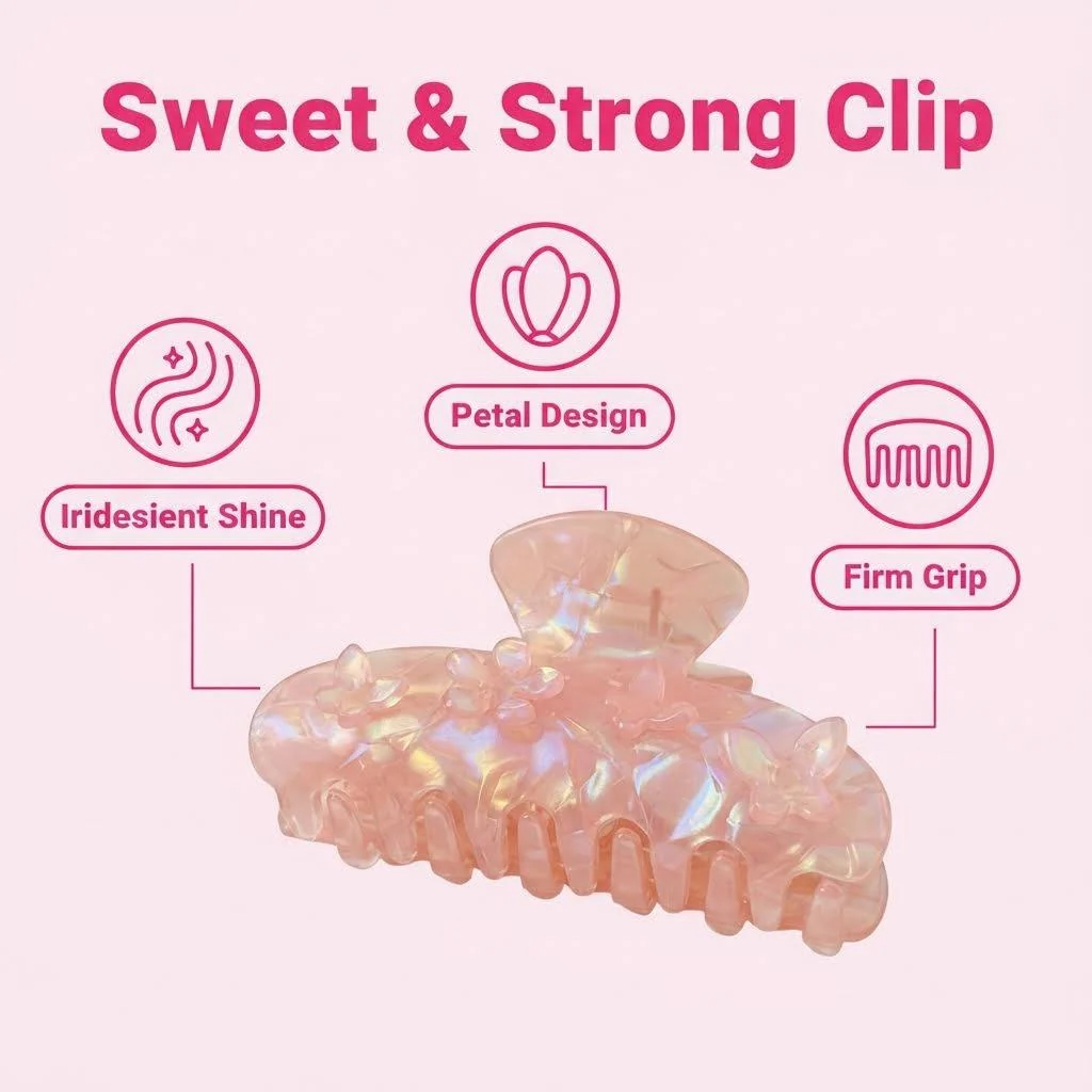 Iridescent Petal Claw Clip | Chic Hair AccessoryClistos