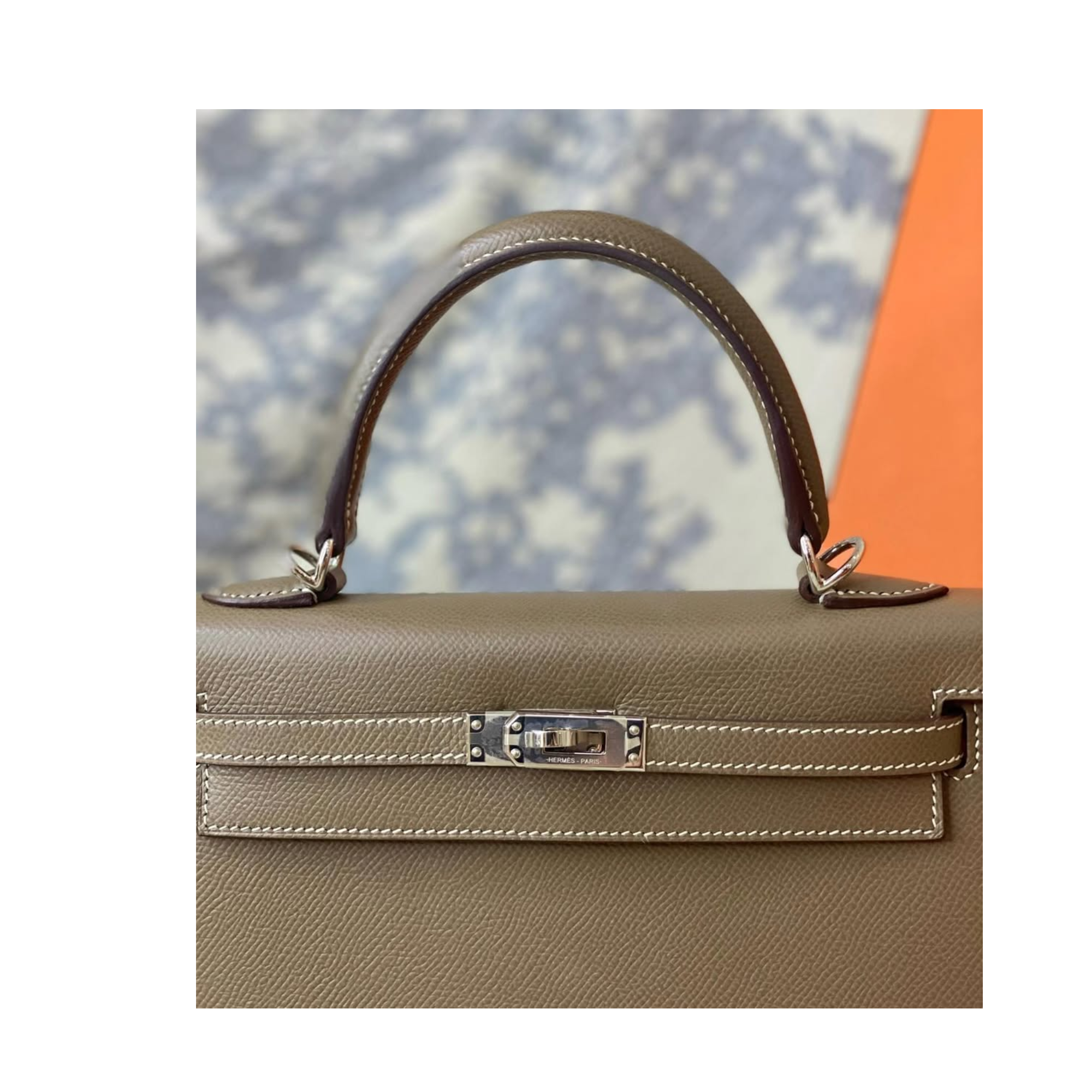 Hermes Kelly 25 Bag In Etoupe Epsom Leather For Women 25cm/10in