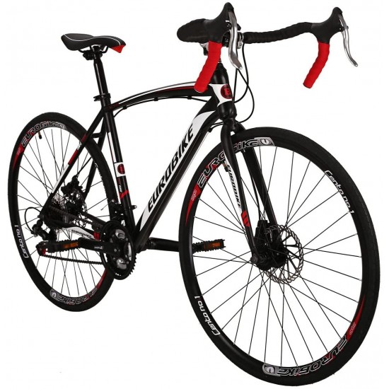 XC550 Road Bike 21 Speed 49 cm Frame 700C L Wheels Road Bicycle Dual Disc Brake Bicycle Black-White 30